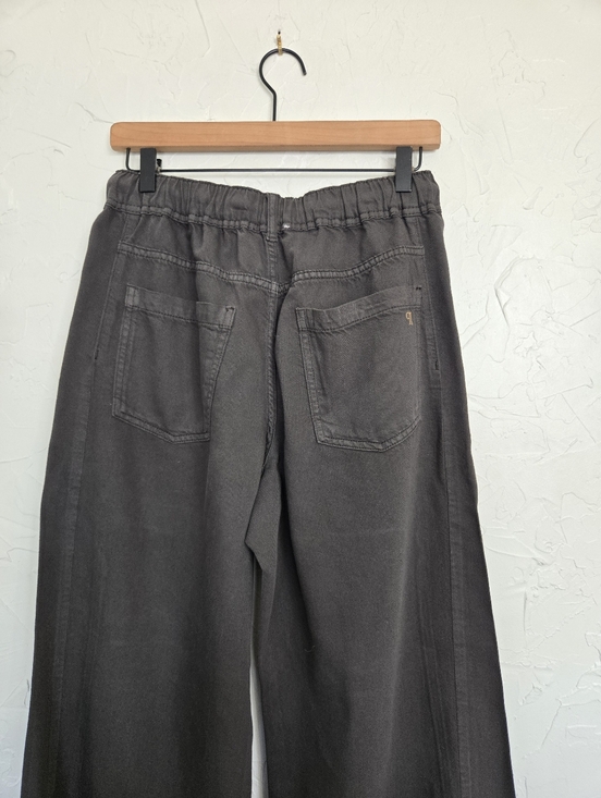Anthro PILCRO Adi Mid Rise Pull On Dark Taupe Gray Wide Leg Pants, M - Picture 6 of 9